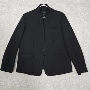 J Crew Regent Blazer Womens 18 Black One Button Stretch Minimalist